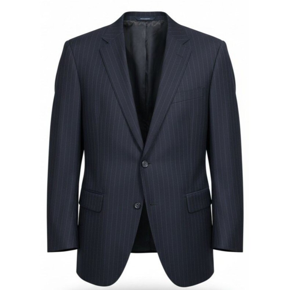 Brooks Brothers Suit Jacket Mens 44R Blue Pinstripe Wool 2 Button Brooksease USA